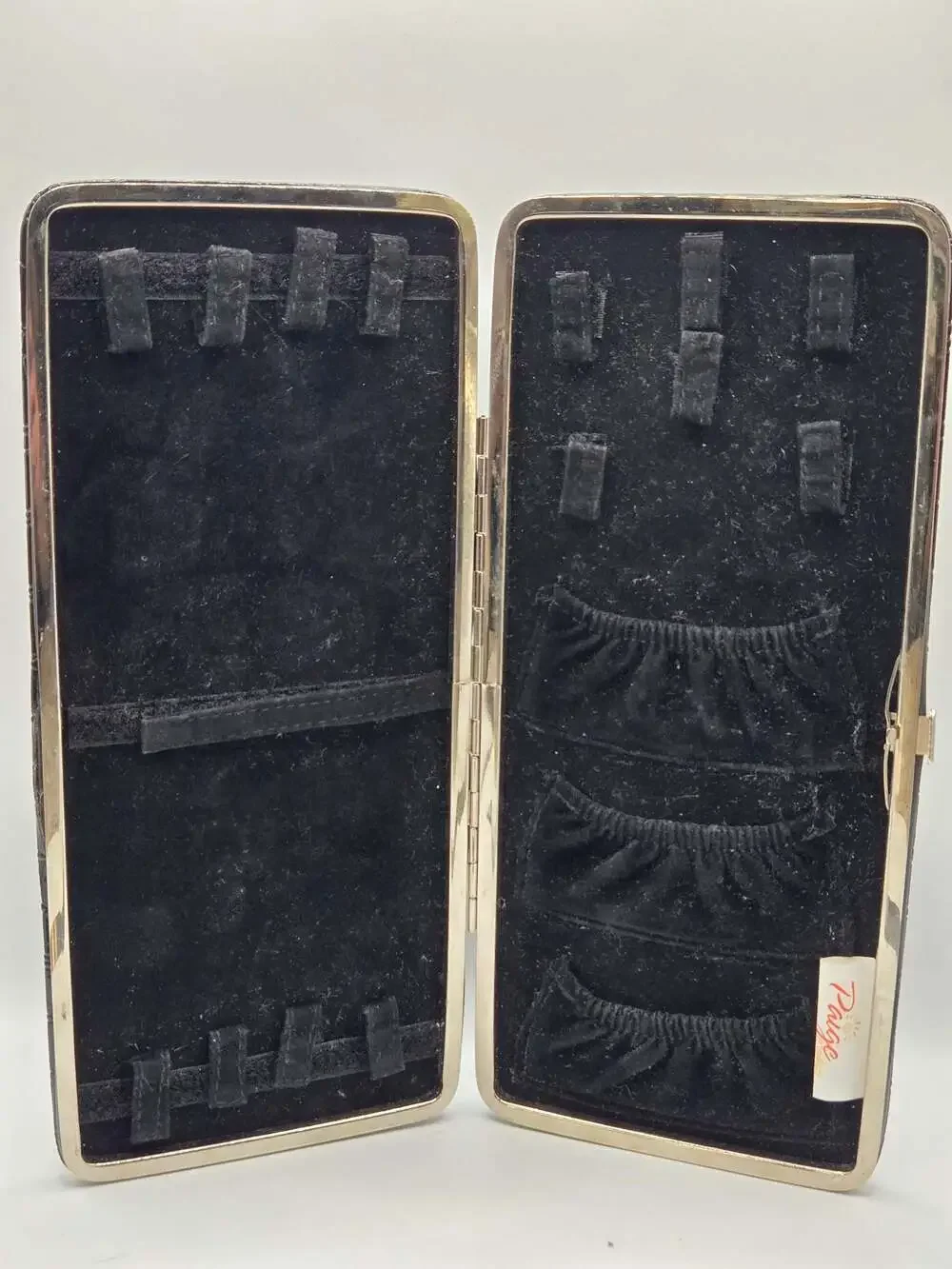 Paige Products Black Faux Crocodile Embossed Hard Shell Jewelry Travel Organizer